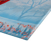 Yorkshire Terrier Hund in Auto mit dem Weihnachtsm Schneidebrett (Ecke)