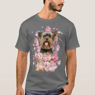 Yorkshire Terrier Hund Japanische Kirschblüte Saku T-Shirt