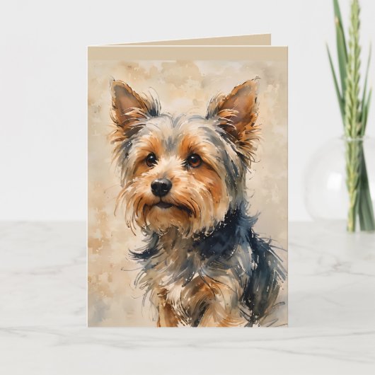 Yorkshire Terrier Hund Kunst Karte (Vorderseite)