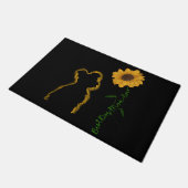 Yorkshire Terrier-Hund-Mutter, die je Welpenpferd Fußmatte (Schrägansicht)