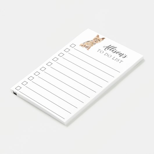 Yorkshire Terrier Hund Personalisiert zu führen Post-it Klebezettel (angewinkelt)