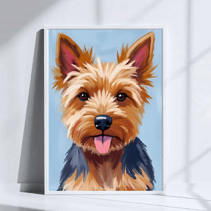 Yorkshire Terrier Hund Porträtmalerei Poster