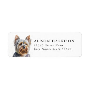Yorkshire Terrier Hund Rücksendeadressetikett