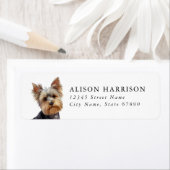 Yorkshire Terrier Hund Rücksendeadressetikett (Insitu)