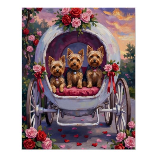 Yorkshire Terrier Hund Valentinstag Poster (Vorderseite)