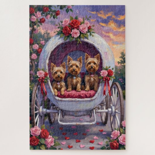 Yorkshire Terrier Hund Valentinstag Puzzle (Vertikal)