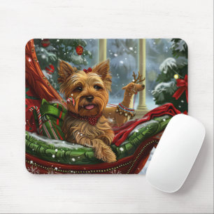 Yorkshire Terrier Hund Weihnachten Festlich Mousepad