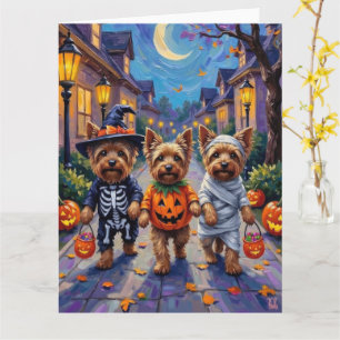 Yorkshire Terrier Hunde in Halloween Kostümen Karte