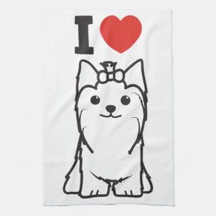 Yorkshire-Terrier-HundeCartoon Küchentuch
