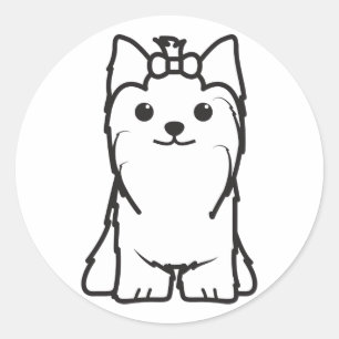 Yorkshire-Terrier-HundeCartoon Runder Aufkleber