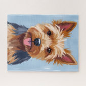 Yorkshire-Terrier-Hundeporträtmalerei Puzzle (Horizontal)