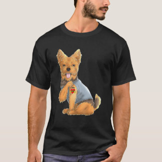Yorkshire Terrier Ich liebe Mama Tattoo Hundeshirt T-Shirt