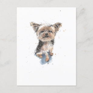 Yorkshire Terrier Illustration, lustiger Yorkie-Hu Postkarte