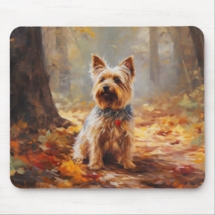 Yorkshire Terrier im Herbst inspiriert fallende Bl Mousepad