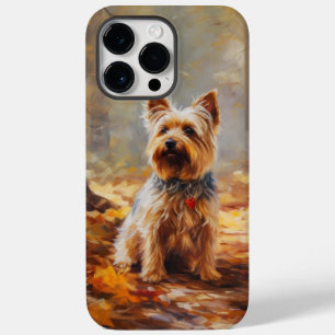 Yorkshire Terrier im Herbstfall Inspiriert Case-Mate iPhone 14 Pro Max Hülle