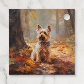 Yorkshire Terrier im Herbstfall Inspiriert Geschenkanhänger (Rückseite)