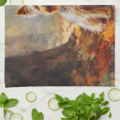 Yorkshire Terrier im Herbstfall Inspiriert Geschirrtuch (Gefaltet)