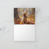 Yorkshire Terrier im Herbstfall Inspiriert Karte (Innenseite)