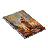 Yorkshire Terrier im Herbstfall Inspiriert Notizblock (Rechte Seite)