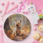 Yorkshire Terrier im Herbstfall Inspiriert Pappteller (Party)