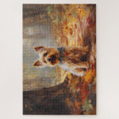 Yorkshire Terrier im Herbstfall Inspiriert Puzzle (Vertikal)