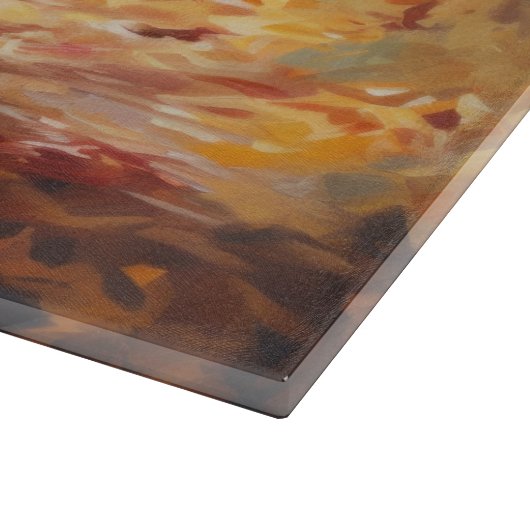 Yorkshire Terrier im Herbstfall Inspiriert Schneidebrett (Ecke)