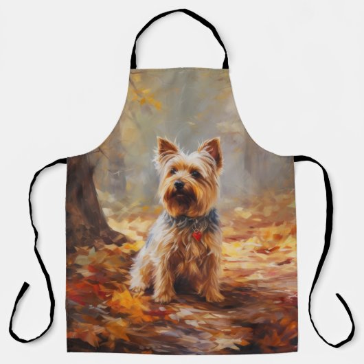 Yorkshire Terrier im Herbstfall Inspiriert Schürze (Vorderseite)