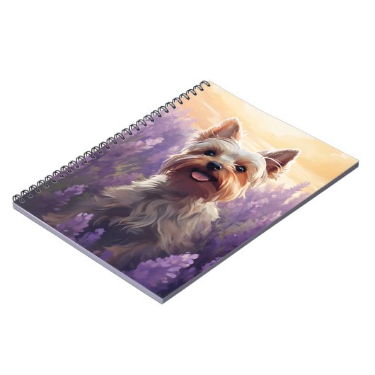 Yorkshire Terrier im Lavender-Feld Notizblock (Linke Seite)