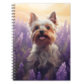 Yorkshire Terrier im Lavender-Feld Notizblock (Vorderseite)