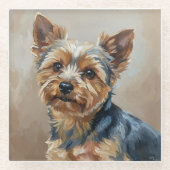 Yorkshire Terrier Impressionistischer Kunst Unters Glasuntersetzer (Vorderseite)