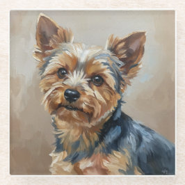 Yorkshire Terrier Impressionistischer Kunst Unters Glasuntersetzer