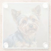 Yorkshire Terrier Impressionistischer Kunst Unters Glasuntersetzer (Rückseite)