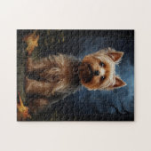 Yorkshire Terrier in mondbeleuchteter Nacht Puzzle (Horizontal)