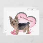 Yorkshire Terrier in rosa Karten (Vorne/Hinten)