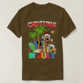 Yorkshire Terrier in Weihnachtsmannmütze Sonnenbri T-Shirt (Design vorne)