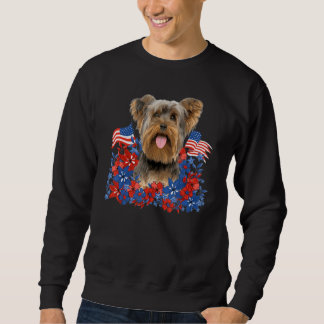 Yorkshire Terrier Independent Flowers Dog American Sweatshirt