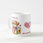 Yorkshire Terrier Individueller Name Liebe Dich Fu Kaffeetasse (Vorderseite Links)