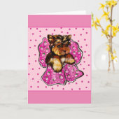 YORKSHIRE TERRIER KARTE (Gelbe Blume)