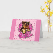 YORKSHIRE TERRIER KARTE (Gelbe Blume)