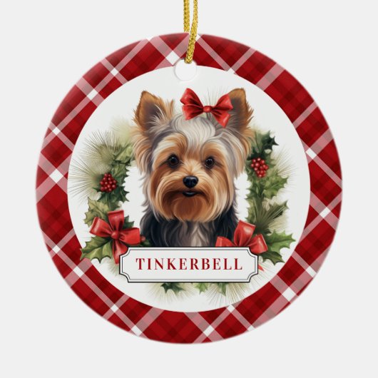 Yorkshire Terrier Keramik Circle Ornament (Vorne)