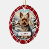 Yorkshire Terrier Keramik Circle Ornament (Rechts)