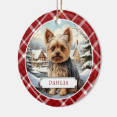 Yorkshire Terrier Keramik Circle Ornament (Links)