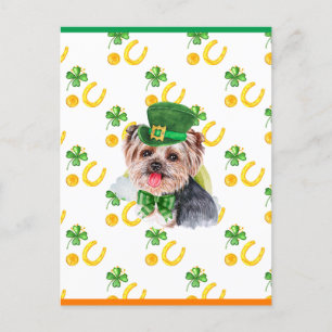Yorkshire Terrier Kleeblatt St. Patricks Day Feiertagspostkarte