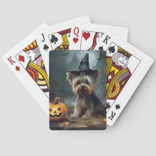 Yorkshire Terrier Kürbisse Halloween Gruselig  Spielkarten