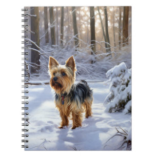 Yorkshire Terrier Lass es schneien Weihnachten Notizblock