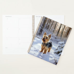 Yorkshire Terrier Lass es schneien Weihnachten Planer