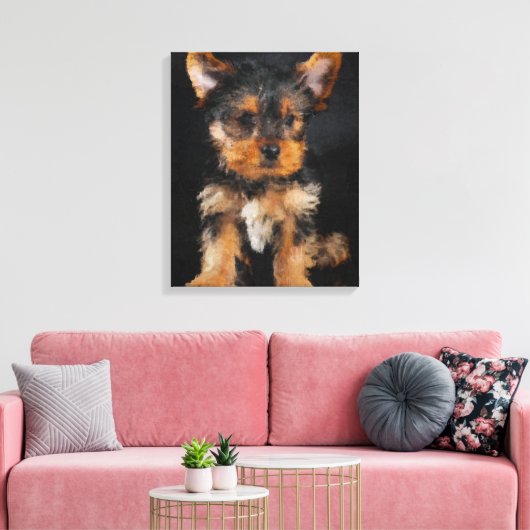 Yorkshire Terrier Leinwanddruck (Insitu (Wohnzimmer))