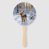 Yorkshire Terrier Let It Snow Christmas Fächer (Rückseite)