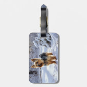 Yorkshire Terrier Let It Snow Christmas Gepäckanhänger (Rückseite vertikal)