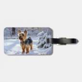 Yorkshire Terrier Let It Snow Christmas Gepäckanhänger (Rückseite horizontal)